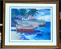 Boat on Beach Signed & Numbered Art Print 39x33"