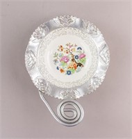 Farber and Shlevin Aluminum & Porcelain Candy Dish