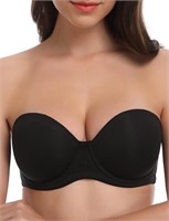 38G- WingsLove Women's Strapless Bra Underwire Mul