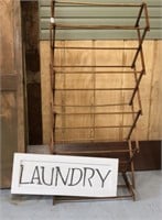 Antique Drying Rack 30W Laundry Sign