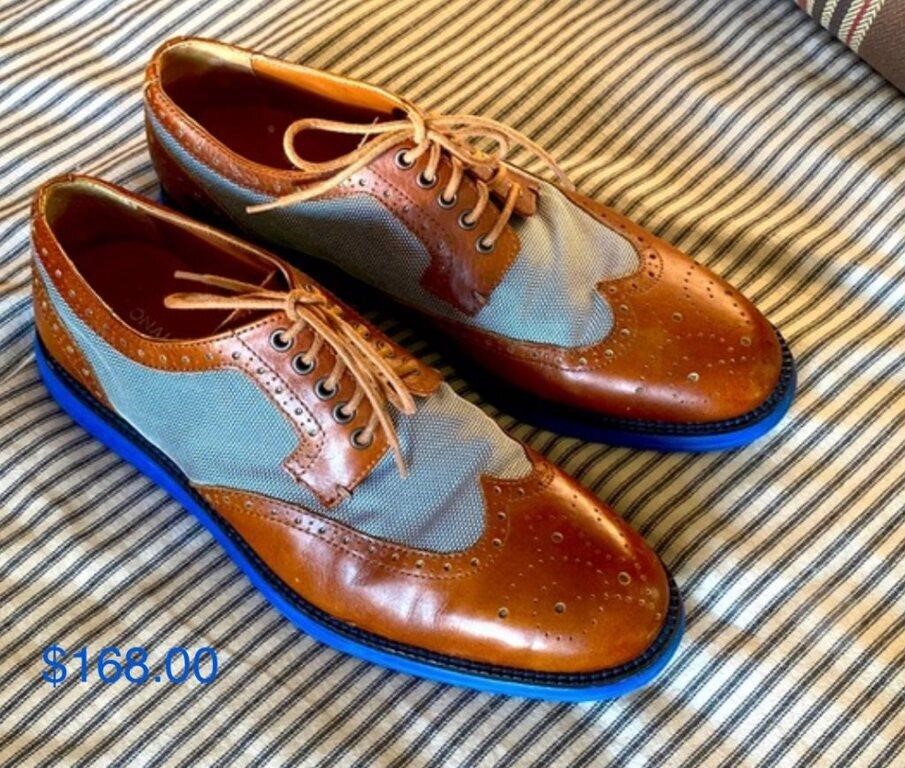 Sz 10.5 D Donald J Pliner wingtip tennis shoe