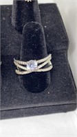 Sterling CZ ring stamped 925, sz 9.5