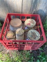 Assorted antique jars