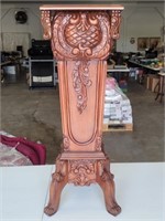 Heavily Carved Pineapple Pedestal