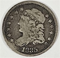 1835 U.S. Capped Bust Silver Half Dime VG/F