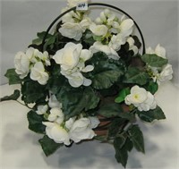 Metal Holder with Artificial Flowers