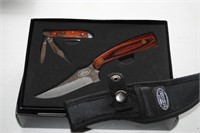 2 PC Wood Handle Pocket Knife Set