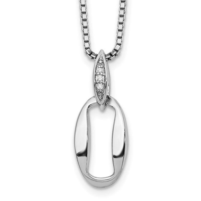 Sterling Silver Diamond Necklace