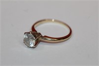 14k yellow gold CZ Solitaire Ring