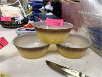3PC ANCHOR HOCKING FIRE KING BOWLS