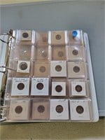 Penny collection in a 3 ring binder; 5 are Indian