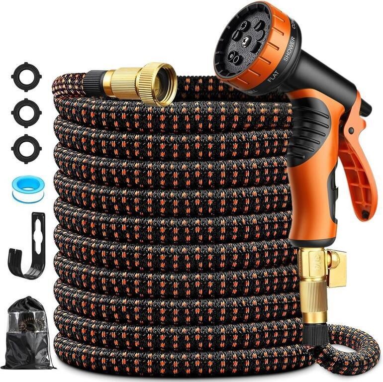 100FT EXPANDABLE GARDEN HOSE WITH MULTI-USE NOZZLE
