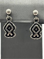 Sterling Silver Abstract Figural Earrings