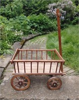 Wooden Wagon From France 59" From Back Wheels