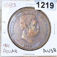 1883 Kingdom Of Hawaii Dollar CHOICE AU