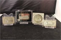 (4) .999 1 oz Silver Bars/Rounds: