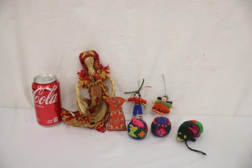 Mixed Lot of Vintage, Yarn, Straw Ornaments