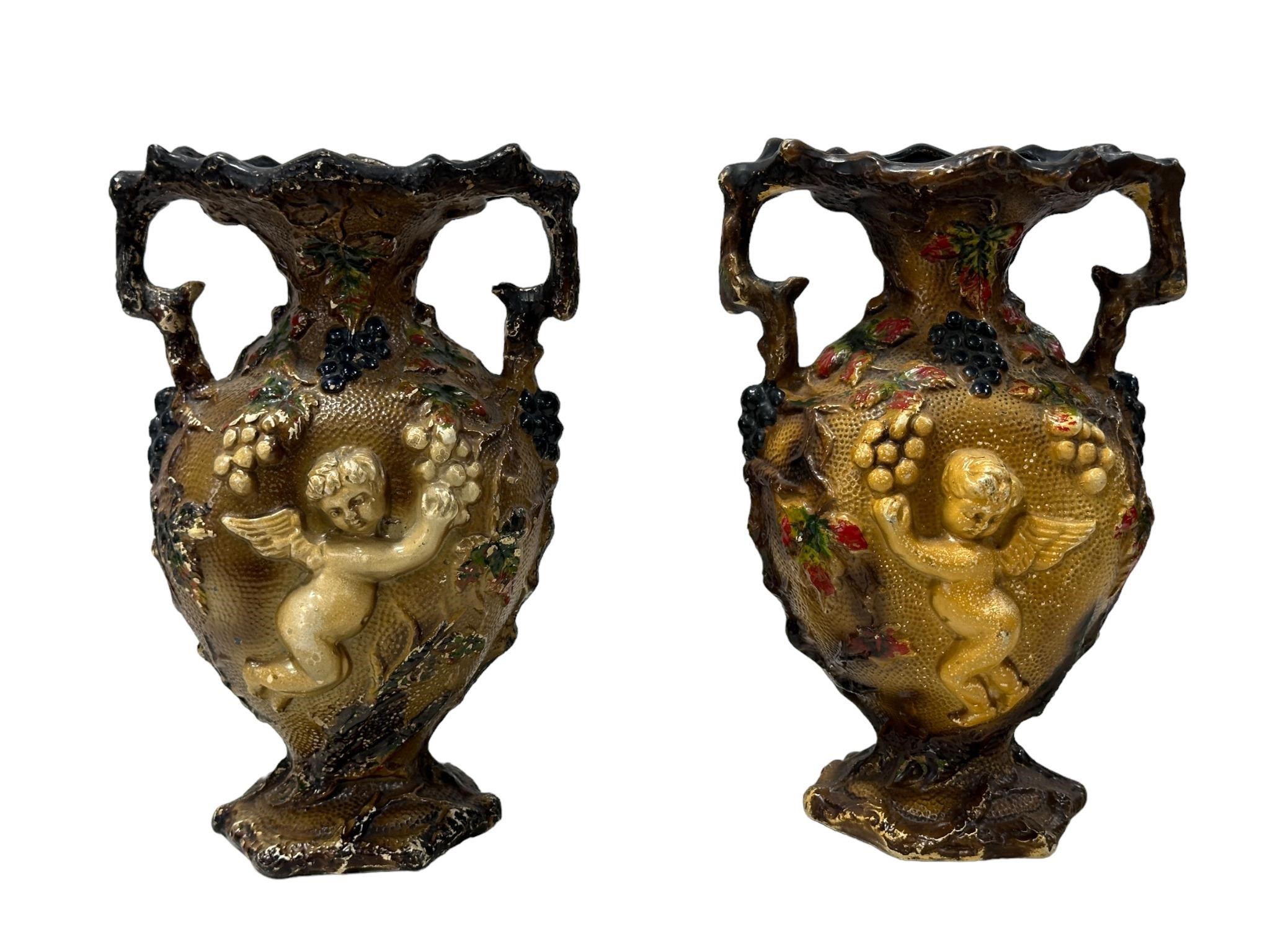 Pair of Cyples OLD Pottery Vases