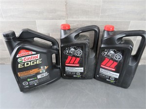 (3) 5 L SYNTHETIC OIL JUGS 0W-20 WEIGHT (UNOPENED)