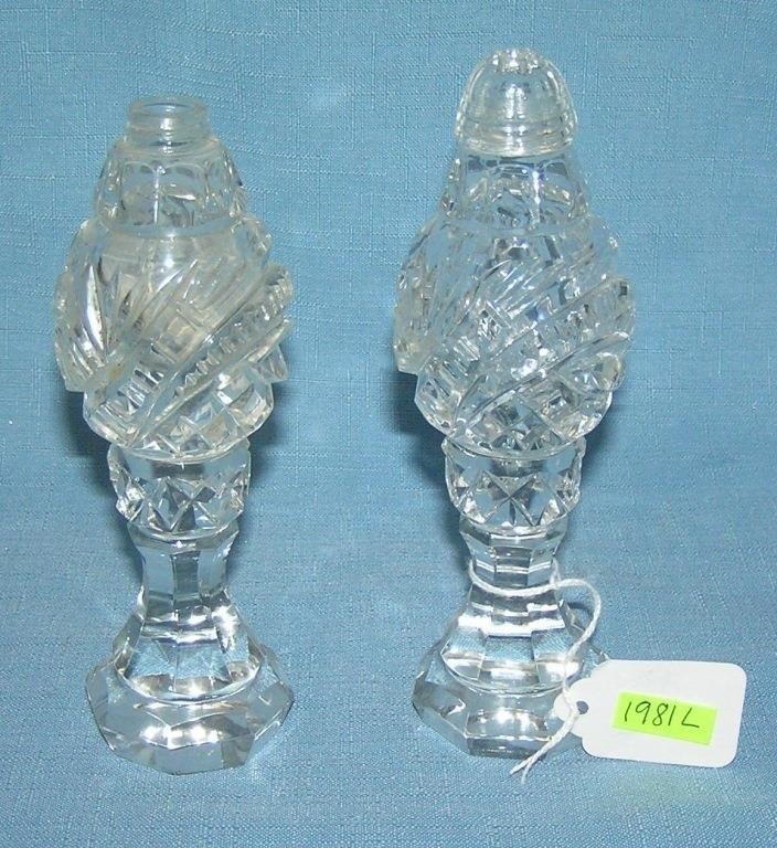 Early crystal salt and pepper shaker set