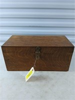 Beautiful oak box with brass hardware, 8x8x17.5
