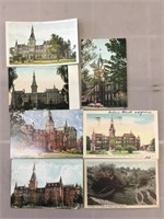 Lot of seven Alma College related postcards.