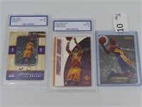 3 Kobe Bryant Cards, 2 Graded GEM MT 10