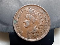 OF) 1901 full Liberty Indian head cent