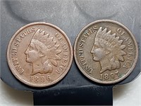 OF) 1896, 1897 full Liberty Indian Head cents