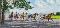 Painting of Horse Race by Andre Fremond.