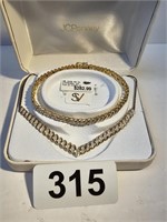 14k / .925 silver necklace / bracelet set