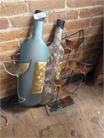 Wine bottle metal wall decor