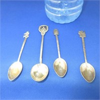 4 Sterling Collector Spoons 20.6g