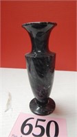 MARBLE BUD VASE 8 IN, RIM CHIPPED