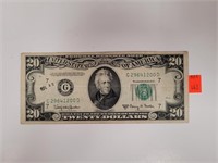 1950E 20 Dollar Bill Signed Henry Fowler