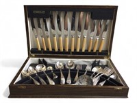 Multiple Pattern Flatware in Wood Chest