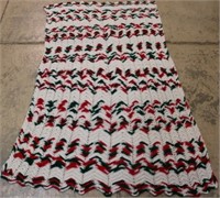 Green Red and White Afghan Blanket
