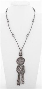 Brutalist Sterling Silver Pendant Necklace