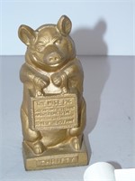 "The Wise Pig"  w plaque "Thrifty"