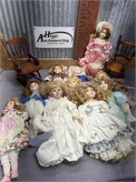 FANCY DOLLS, SOME DOLL CHAIRS
