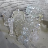 Cut Glass Vases, Vinegar & Oil