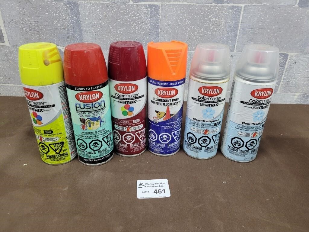 6 Spray paints mix lot