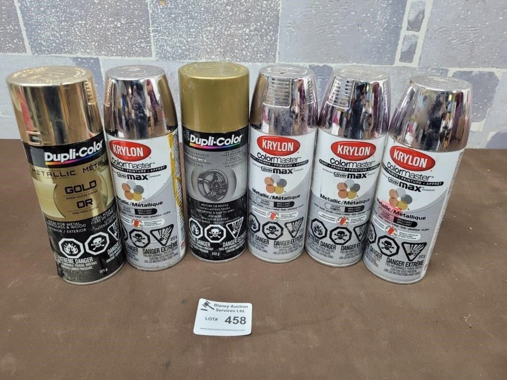 6 Spray paints mix lot