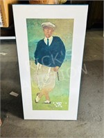 Shrink wrapped print of vintage golfer