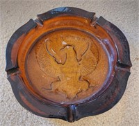 Amber colored eagle seal ash tray