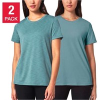 2-Pk Mondetta Women's SM Activewear T-shirt, Green