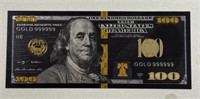 2009 $100 BLACK & 24KT GOLD NOTE