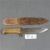 Unmarked Fixed Blade Knife & Sheath