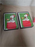 Two new packs of Snoopy Hallmark Christmas cards