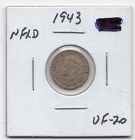 1943 Newfoundland 5 Cents Silver Coin